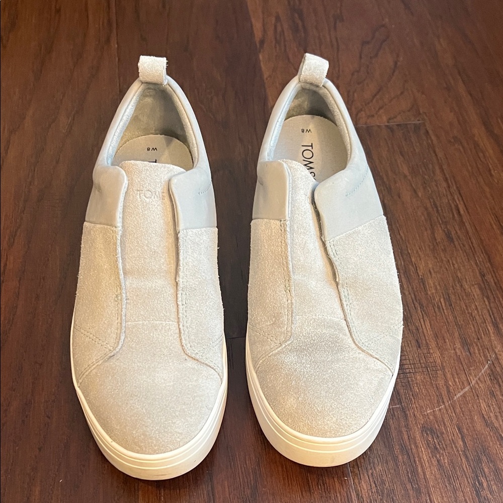 TOMS Light Gray Slip-On Shoes